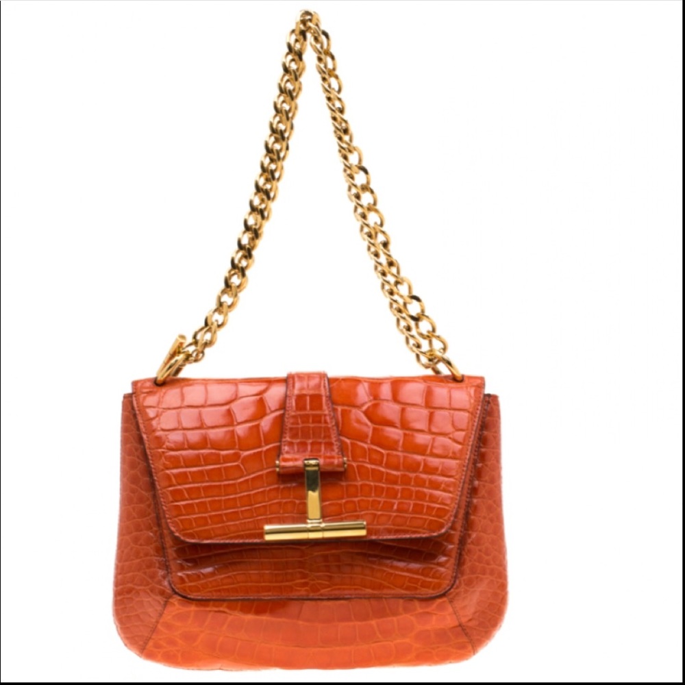 Tom Ford Alligator Skin Tara T-clasp crossbody❤️❤️